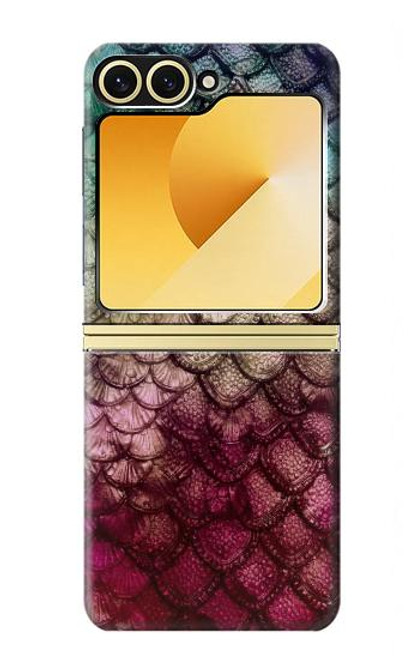 S3539 人魚の鱗 Mermaid Fish Scale Samsung Galaxy Z Flip 6, Flip 7 FE バックケース、フリップケース・カバー