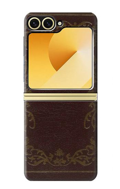 S3553 ヴィンテージブックカバー Vintage Book Cover Samsung Galaxy Z Flip 6, Flip 7 FE バックケース、フリップケース・カバー