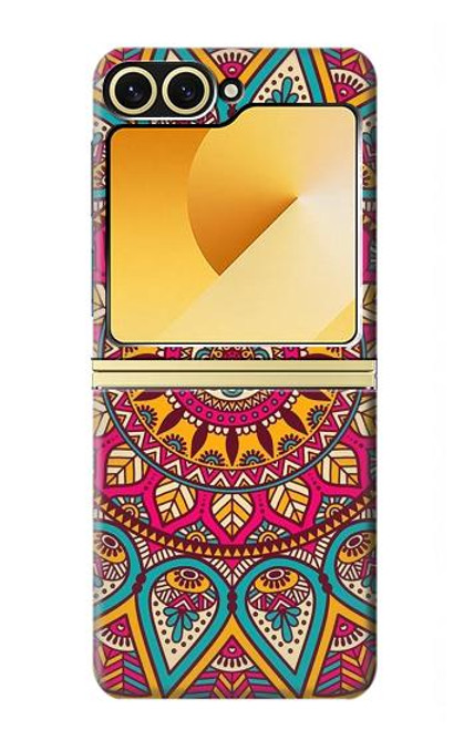 S3694 ヒッピーアートパターン Hippie Art Pattern Samsung Galaxy Z Flip 6, Flip 7 FE バックケース、フリップケース・カバー