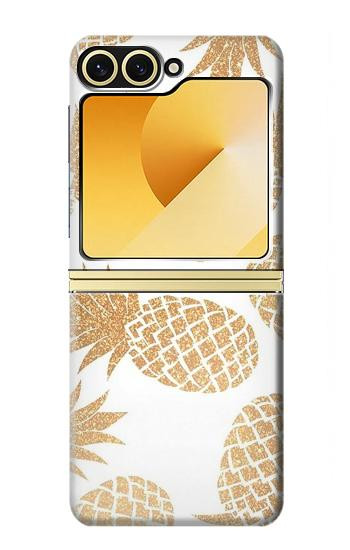 S3718 シームレスパイナップル Seamless Pineapple Samsung Galaxy Z Flip 6, Flip 7 FE バックケース、フリップケース・カバー