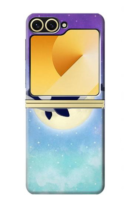 S3807 キラーホエールオルカ月パステルファンタジー Killer Whale Orca Moon Pastel Fantasy Samsung Galaxy Z Flip 6, Flip 7 FE バックケース、フリップケース・カバー