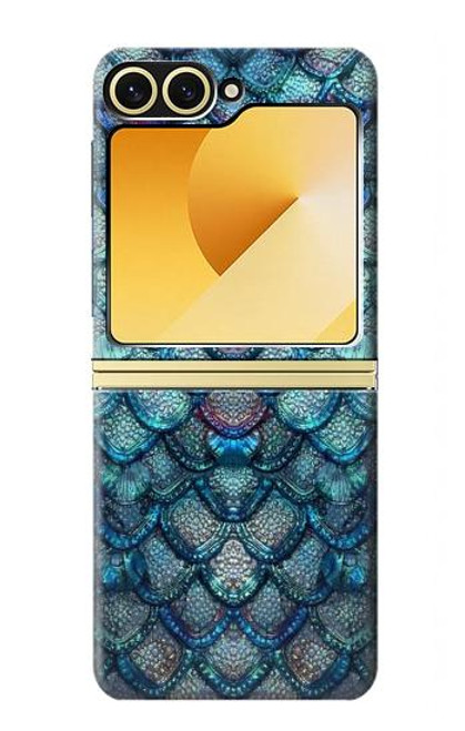 S3809 人魚の鱗 Mermaid Fish Scale Samsung Galaxy Z Flip 6 バックケース、フリップケース・カバー