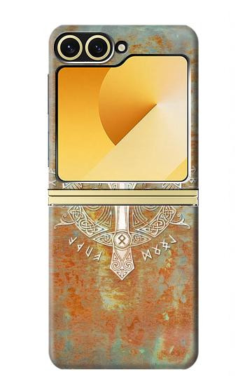 S3827 オーディン北欧バイキングシンボルのグングニル槍 Gungnir Spear of Odin Norse Viking Symbol Samsung Galaxy Z Flip 6, Flip 7 FE バックケース、フリップケース・カバー