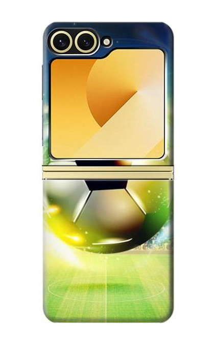 S3844 輝くサッカー サッカーボール Glowing Football Soccer Ball Samsung Galaxy Z Flip 6 バックケース、フリップケース・カバー