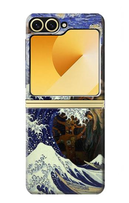 S3851 アートの世界 ヴァンゴッホ 北斎 ダヴィンチ World of Art Van Gogh Hokusai Da Vinci Samsung Galaxy Z Flip 6 バックケース、フリップケース・カバー