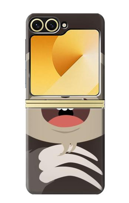 S3855 ナマケモノの顔の漫画 Sloth Face Cartoon Samsung Galaxy Z Flip 6 バックケース、フリップケース・カバー