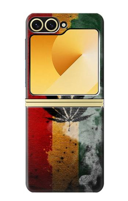 S3890 レゲエ ラスタ フラッグ スモーク Reggae Rasta Flag Smoke Samsung Galaxy Z Flip 6 バックケース、フリップケース・カバー