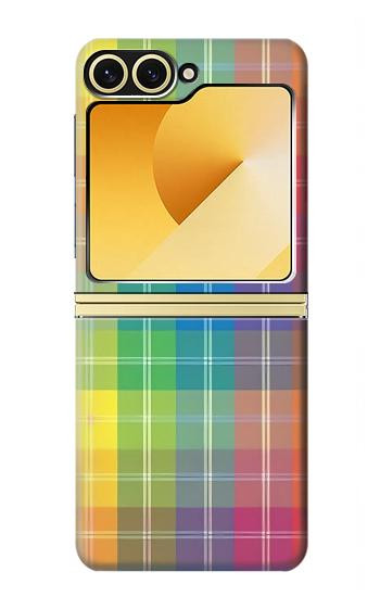 S3942 LGBTQ レインボーチェック柄タータンチェック LGBTQ Rainbow Plaid Tartan Samsung Galaxy Z Flip 6, Flip 7 FE バックケース、フリップケース・カバー