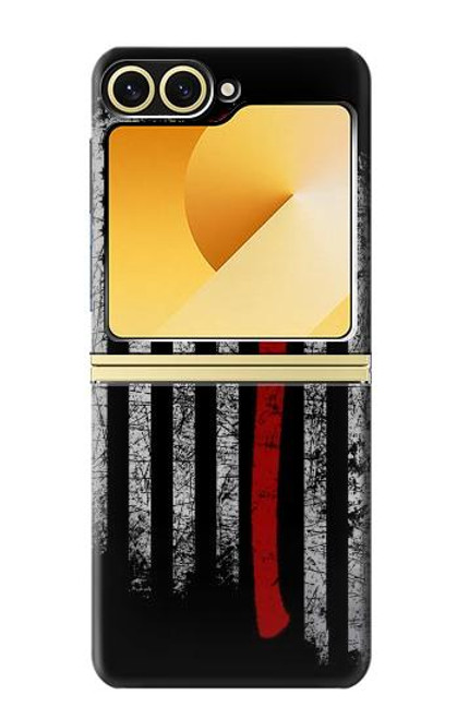 S3958 消防士の斧の旗 Firefighter Axe Flag Samsung Galaxy Z Flip 6 バックケース、フリップケース・カバー