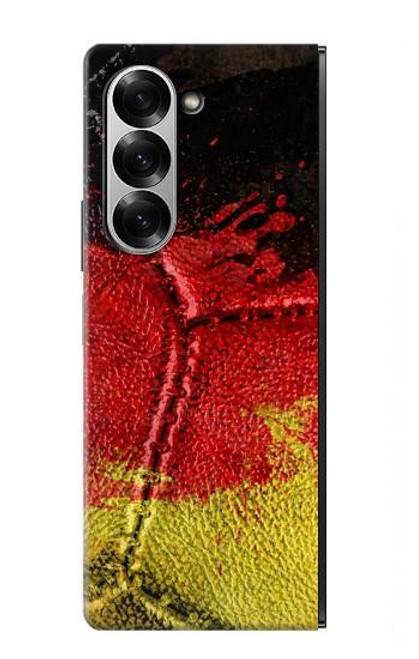 S3303 ドイツの旗ビンテージフットボールのグラフィック Germany Flag Vintage Football Graphic Samsung Galaxy Z Fold 6 バックケース、フリップケース・カバー