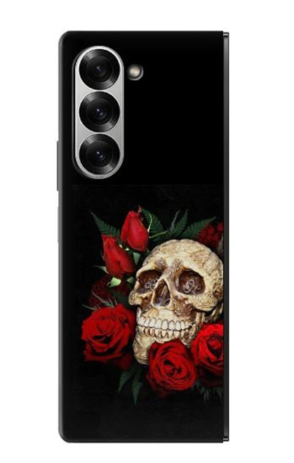 S3753 ダークゴシックゴススカルローズ Dark Gothic Goth Skull Roses Samsung Galaxy Z Fold 6 バックケース、フリップケース・カバー