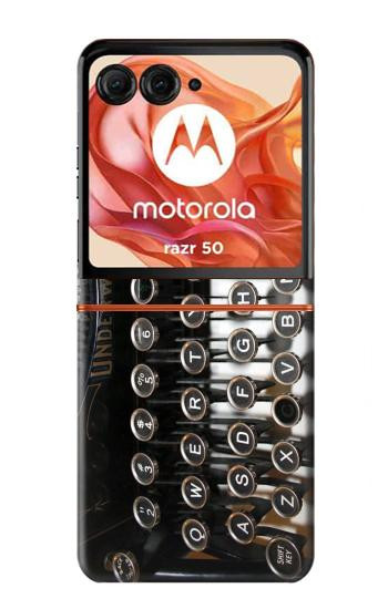 S0620 タイプライター Typewriter Motorola Razr 70,60,50, Razr (2026, 2025, 2024) バックケース、フリップケース・カバー
