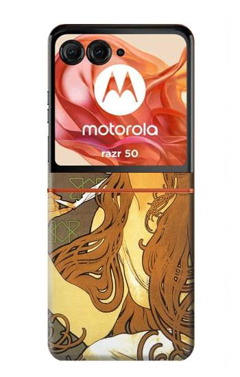 S0969 アルフォンス・ミュシャ Alphonse Mucha Job Motorola Razr 70,60,50, Razr (2026, 2025, 2024) バックケース、フリップケース・カバー