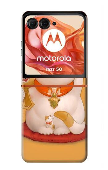 S1217 マネキネコ Maneki Neko Lucky Cat Motorola Razr 70,60,50, Razr (2026, 2025, 2024) バックケース、フリップケース・カバー