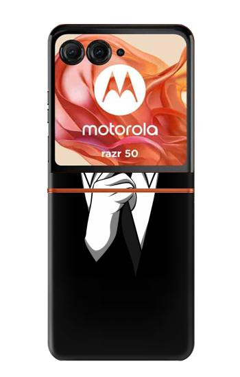 S1591 ブラックスーツで匿名の男 Anonymous Man in Black Suit Motorola Razr 70,60,50, Razr (2026, 2025, 2024) バックケース、フリップケース・カバー