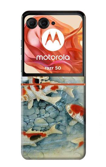 S1654 魚アート絵画 Koi Carp Fish Art Painting Motorola Razr 70,60,50, Razr (2026, 2025, 2024) バックケース、フリップケース・カバー