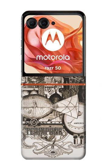 S1681 スチームパンク 図面 Steampunk Drawing Motorola Razr 70,60,50, Razr (2026, 2025, 2024) バックケース、フリップケース・カバー