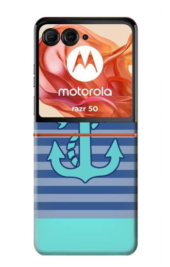 S2081 航海アンカー Nautical Anchor Motorola Razr 70,60,50, Razr (2026, 2025, 2024) バックケース、フリップケース・カバー