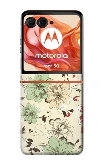 S2179 ヴィンテージ花のパターン Flower Floral Vintage Art Pattern Motorola Razr 70,60,50, Razr (2026, 2025, 2024) バックケース、フリップケース・カバー