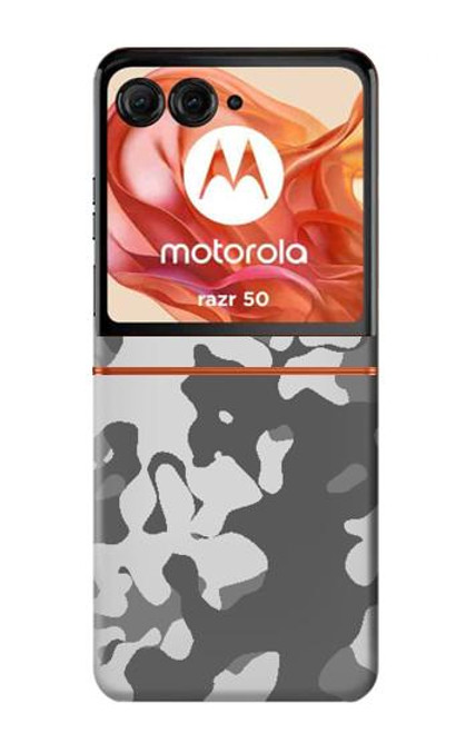S2186 グレー迷彩グラフィックプリント Gray Camo Camouflage Graphic Printed Motorola Razr 50 バックケース、フリップケース・カバー