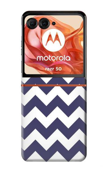 S2345 紺のシェブロンジグザグパターン Navy Blue Shavron Zig Zag Pattern Motorola Razr 70,60,50, Razr (2026, 2025, 2024) バックケース、フリップケース・カバー