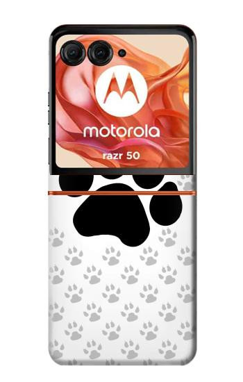 S2355 動物ポウあしあと Paw Foot Print Motorola Razr 70,60,50, Razr (2026, 2025, 2024) バックケース、フリップケース・カバー