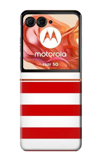 S2364 赤と白のストライプ Red and White Striped Motorola Razr 70,60,50, Razr (2026, 2025, 2024) バックケース、フリップケース・カバー