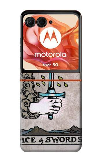 S2482 タロットカード 剣のエース Tarot Card Ace of Swords Motorola Razr 70,60,50, Razr (2026, 2025, 2024) バックケース、フリップケース・カバー