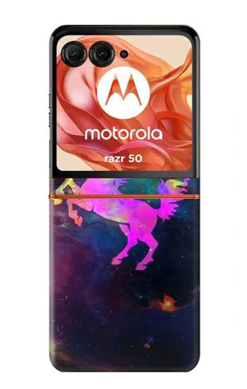 S2486 虹色ユニコーン星雲スペース Rainbow Unicorn Nebula Space Motorola Razr 70,60,50, Razr (2026, 2025, 2024) バックケース、フリップケース・カバー