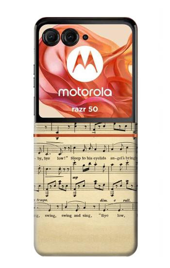S2504 ヴィンテージ音楽シート Vintage Music Sheet Motorola Razr 70,60,50, Razr (2026, 2025, 2024) バックケース、フリップケース・カバー