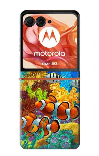 S2568 海と魚とサンゴ Sea Seabed Fish Corals Underwater Ocean Motorola Razr 70,60,50, Razr (2026, 2025, 2024) バックケース、フリップケース・カバー