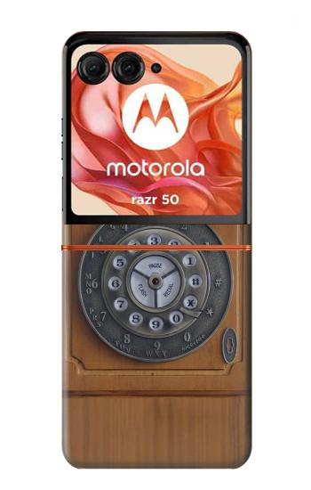 S3146 アンティークウォールレトロ電話 Antique Wall Retro Dial Phone Motorola Razr 70,60,50, Razr (2026, 2025, 2024) バックケース、フリップケース・カバー