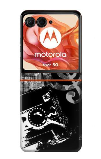 S3197 音楽・カセット・ノート Music Cassette Note Motorola Razr 70,60,50, Razr (2026, 2025, 2024) バックケース、フリップケース・カバー