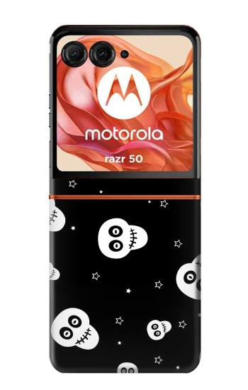 S3261 スマイルスカルハロウィーンのパターン Smile Skull Halloween Pattern Motorola Razr 70,60,50, Razr (2026, 2025, 2024) バックケース、フリップケース・カバー