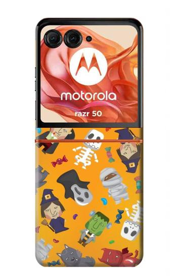 S3275 かわいいハロウィーンの漫画のパターン Cute Halloween Cartoon Pattern Motorola Razr 70,60,50, Razr (2026, 2025, 2024) バックケース、フリップケース・カバー