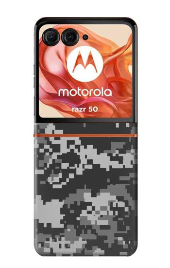 S3293 アーバンブラックカモ迷彩 Urban Black Camo Camouflage Motorola Razr 70,60,50, Razr (2026, 2025, 2024) バックケース、フリップケース・カバー