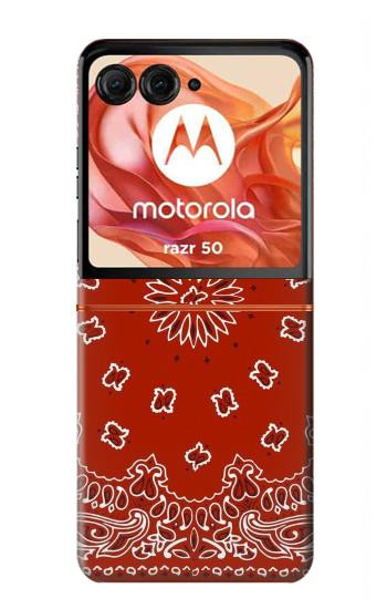 S3355 赤バンダナパターン Bandana Red Pattern Motorola Razr 70,60,50, Razr (2026, 2025, 2024) バックケース、フリップケース・カバー