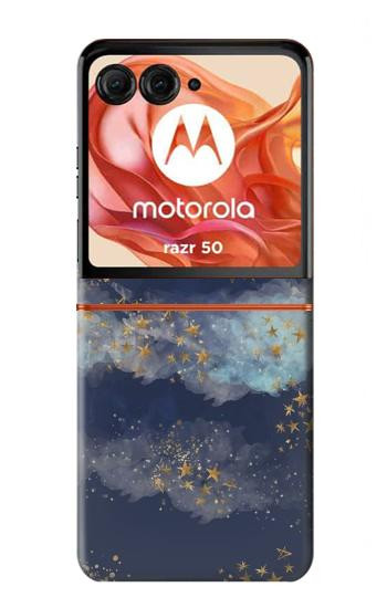 S3364 金星空 Gold Star Sky Motorola Razr 70,60,50, Razr (2026, 2025, 2024) バックケース、フリップケース・カバー