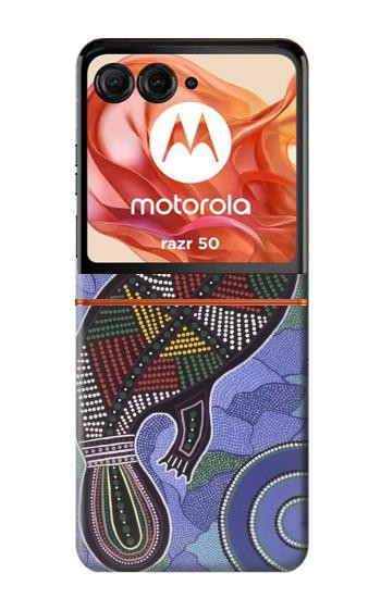 S3387 カモノハシオーストラリアのアボリジニアート Platypus Australian Aboriginal Art Motorola Razr 70,60,50, Razr (2026, 2025, 2024) バックケース、フリップケース・カバー