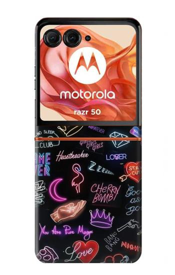 S3433 ビンテージネオングラフィック Vintage Neon Graphic Motorola Razr 70,60,50, Razr (2026, 2025, 2024) バックケース、フリップケース・カバー