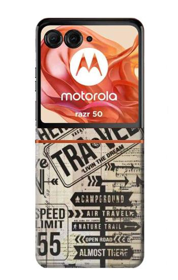S3441 ヴィンテージ旅行 Vintage Travel Motorola Razr 70,60,50, Razr (2026, 2025, 2024) バックケース、フリップケース・カバー