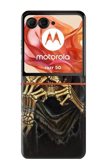 S3594 死神ポーカー Grim Reaper Wins Poker Motorola Razr 70,60,50, Razr (2026, 2025, 2024) バックケース、フリップケース・カバー