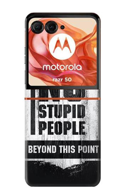 S3704 愚かな人はいない No Stupid People Motorola Razr 50 バックケース、フリップケース・カバー