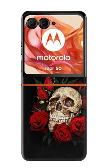 S3753 ダークゴシックゴススカルローズ Dark Gothic Goth Skull Roses Motorola Razr 70,60,50, Razr (2026, 2025, 2024) バックケース、フリップケース・カバー