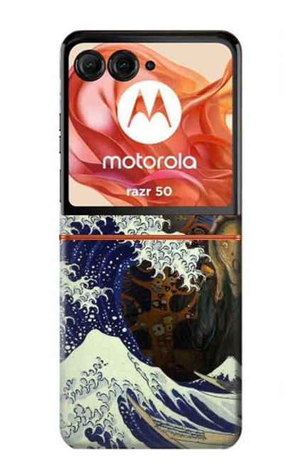 S3851 アートの世界 ヴァンゴッホ 北斎 ダヴィンチ World of Art Van Gogh Hokusai Da Vinci Motorola Razr 50 バックケース、フリップケース・カバー