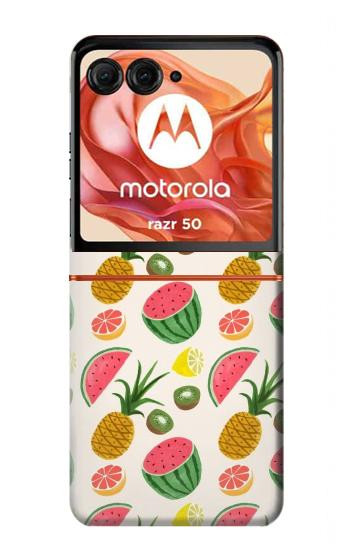 S3883 フルーツ柄 Fruit Pattern Motorola Razr 70,60,50, Razr (2026, 2025, 2024) バックケース、フリップケース・カバー