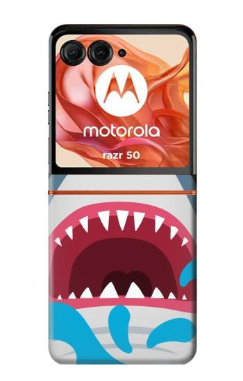 S3947 サメのヘリコプターの漫画 Shark Helicopter Cartoon Motorola Razr 70,60,50, Razr (2026, 2025, 2024) バックケース、フリップケース・カバー