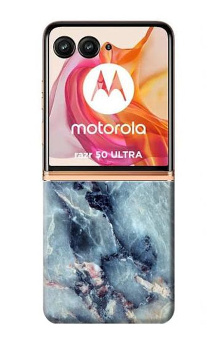 S2689 ブルーマーブルグラフィックプリント Blue Marble Texture Graphic Printed Motorola Razr 50 Ultra バックケース、フリップケース・カバー
