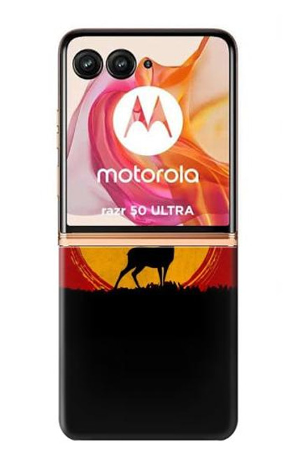 S3513 鹿の夕日 Deer Sunset Motorola Razr 50 Ultra バックケース、フリップケース・カバー