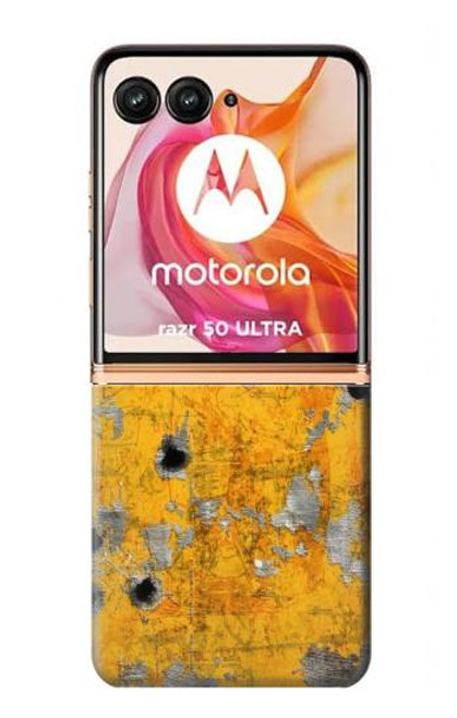 S3528 弾 黄色の金属 Bullet Rusting Yellow Metal Motorola Razr 50 Ultra バックケース、フリップケース・カバー